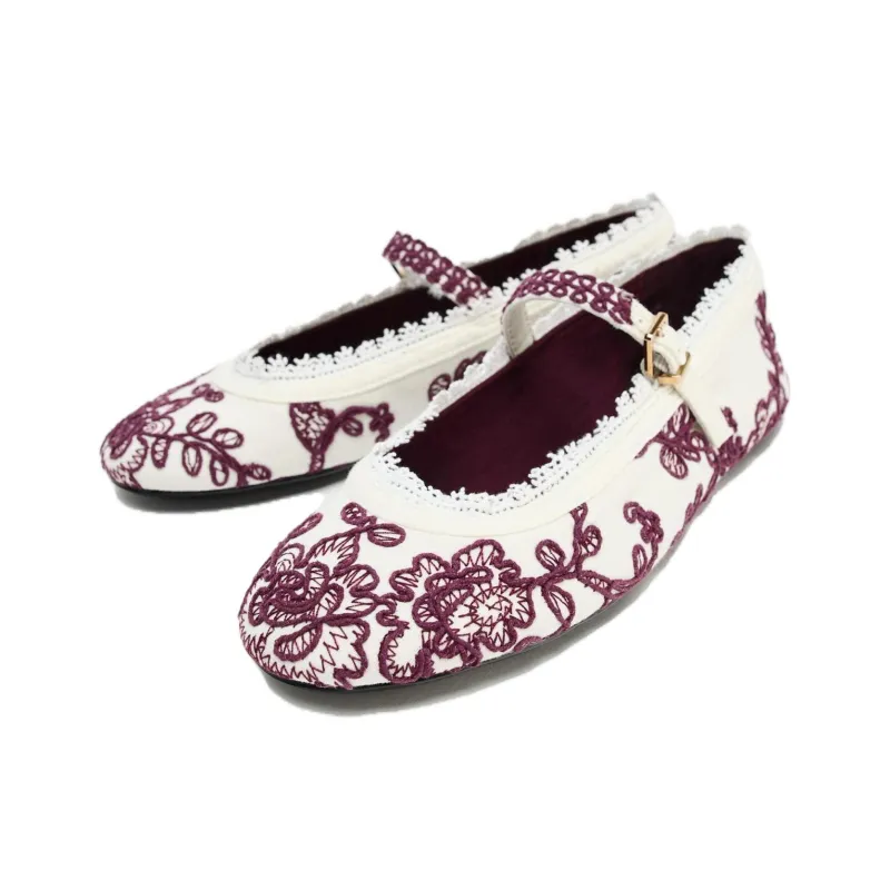 ZARA Casual Single Shoes 1cm Women's White-1