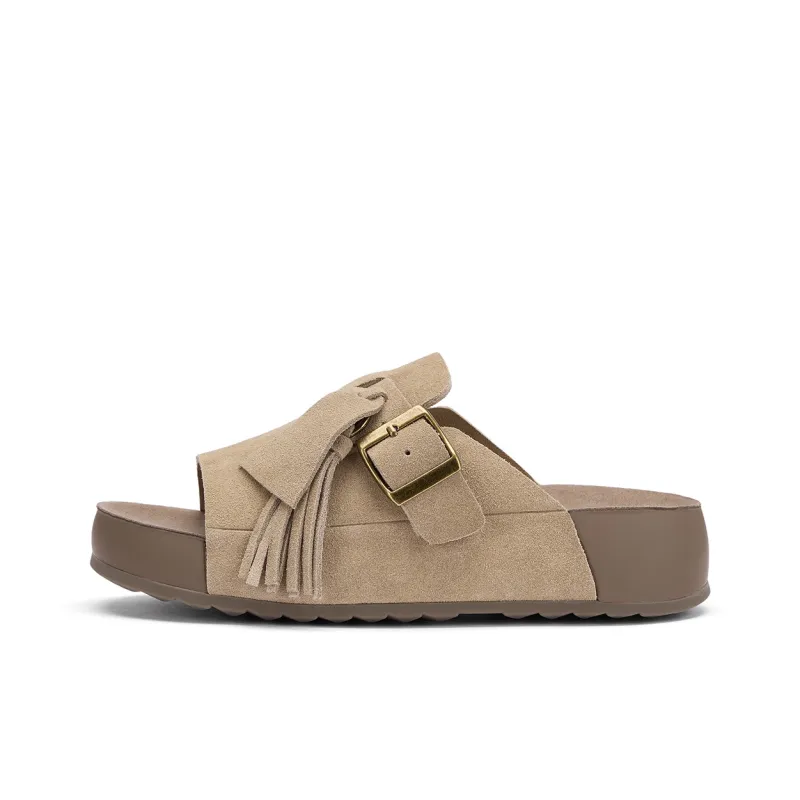 Hotwind Pinecone Grey Series Quiet Slide Slippers Women's-5
