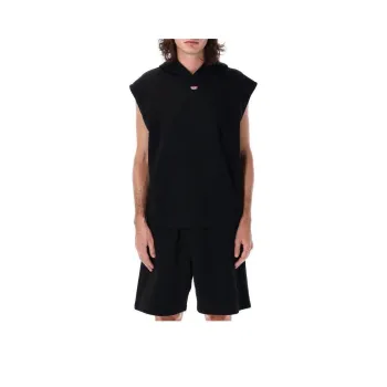 DIESEL S Boxt Sl D Logo Patch Sleeveless Hoodie