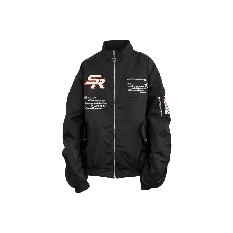 KIRHNE Baseball Jacket Unisex Navy Blue-1