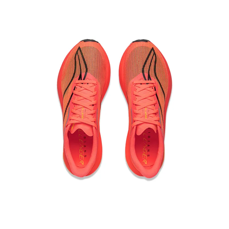 LiNing Feidian 5 Challenger Cushioning Slip Resistant Lightweight Rebound Low Top Racing Running Shoes Women's Red-3