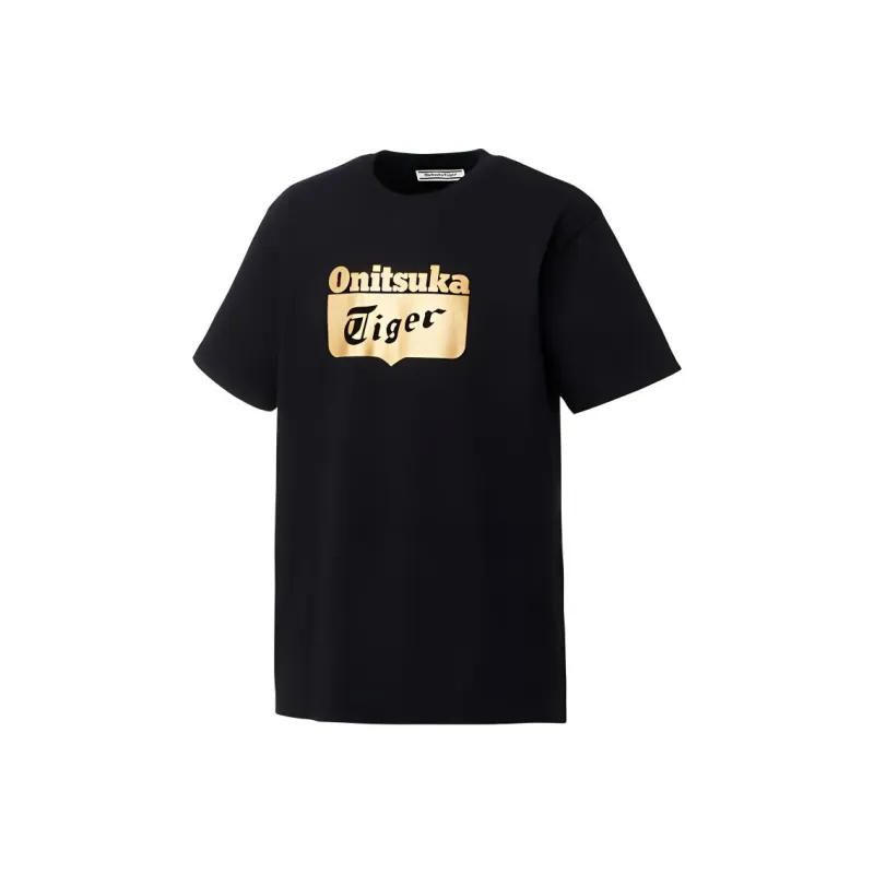 Onitsuka Tiger T Shirt Unisex Black Gold-0