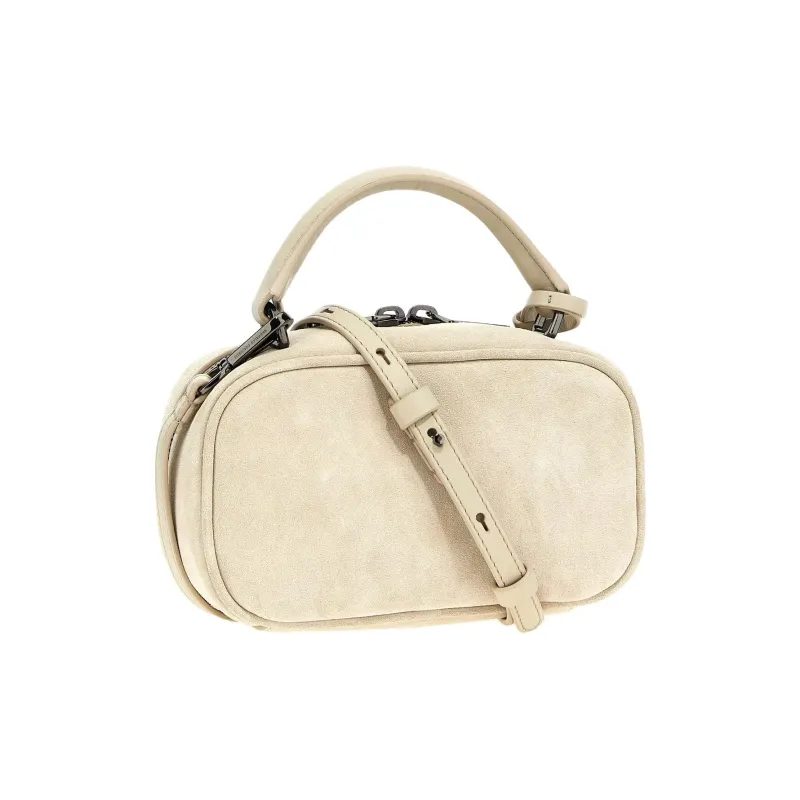 Brunello Cucinelli Leather One Shoulder Handbag Trumpets Women's Beige-1