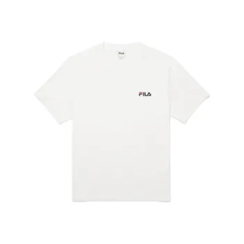 FILA Linear T Shirt Korean Style Unisex White