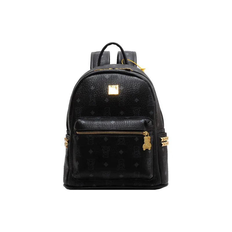 Versman PU Backpack Small Size Women's Black/Ecru/Pink/Brown-6