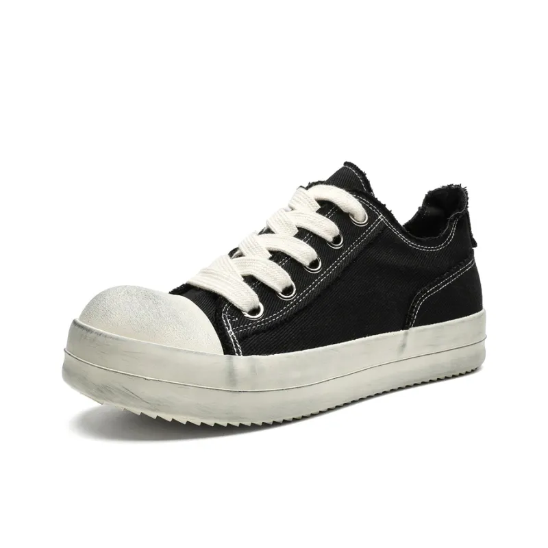 AMICNIEGD Breathable Height Increasing Abrasion Resistant Low Top Canvas Shoes Men's-2