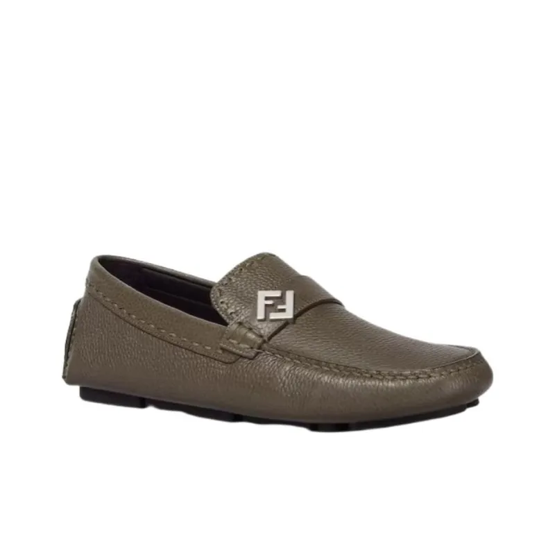FENDI Ff Squared Leather Loafers-1