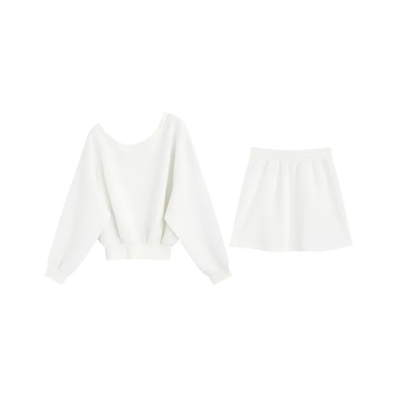 Garbege Skirt Set Women's White-1