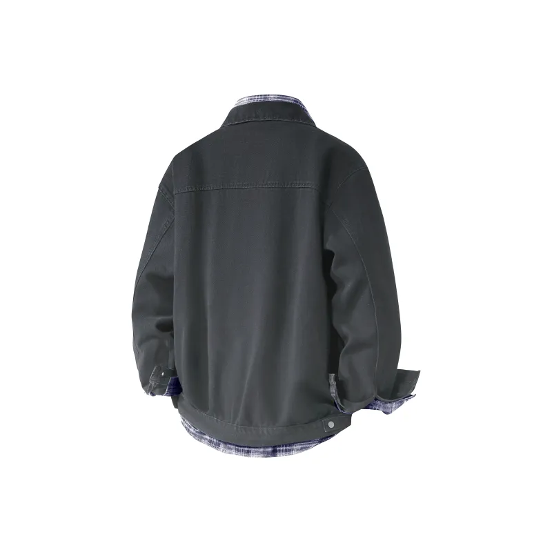 HOKLV Jacket Unisex Black Coat+Yellow Shirt-23