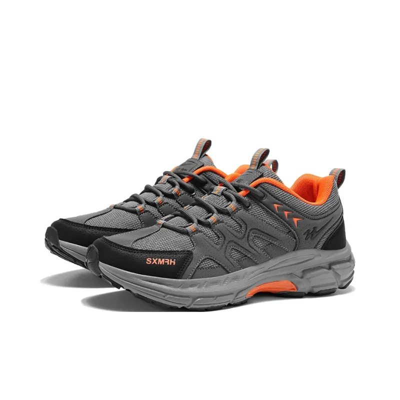 Binary Cushioning, Rebound, Grip, Support, Breathable, Slip Resistant Low Top Hiking Shoes Men's Gray Orange-3