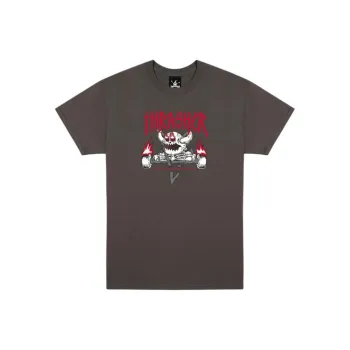 Toy Machine X Thrasher T-Shirts Unisex Charcoal