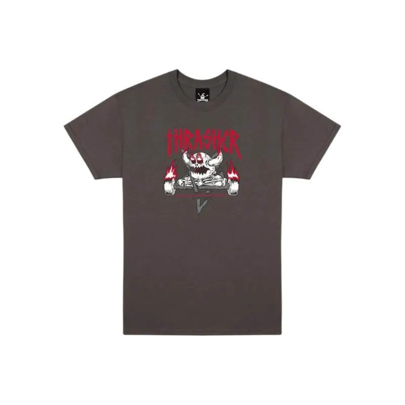 Toy Machine X Thrasher T-Shirts Unisex Charcoal-0