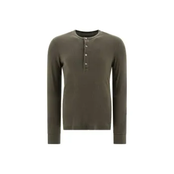 TOM FORD Fine ribbed Long sleeve Polo Shirt