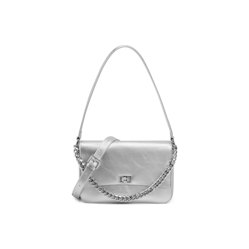 BELLE Artificial Leather Shoulder Bag Medium Size Women's Black-7