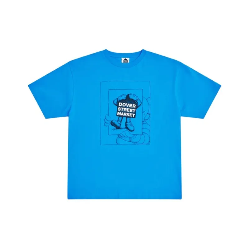KAWS Dover Street Market Co-brand T-Shirts Unisex Blue-0
