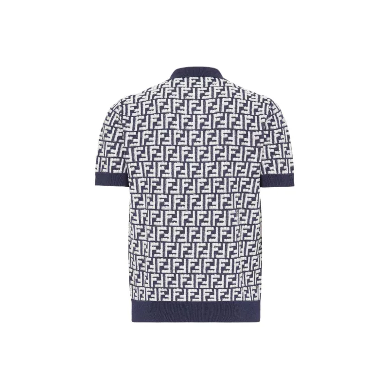 FENDI Ff Motif Short-Sleeved Knit Polo Shirt-1