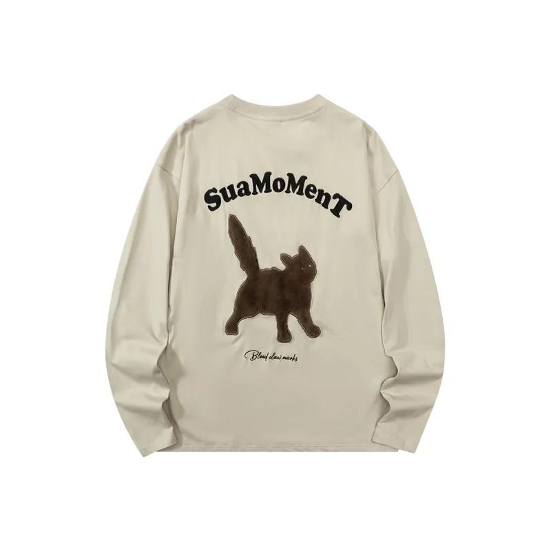 Suamoment T Shirt Spring And Summer Cute Cartoon Casual Loose Fit Long Sleeved T Shirt Unisex-9