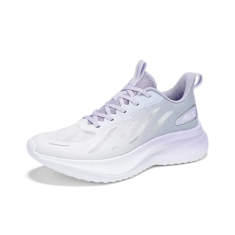 QIAODAN Anti Slip And Wear Resistant Breathable Low Top Casual Running Shoes Women's White Purple-2