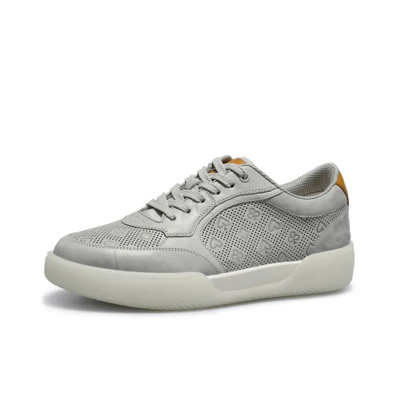Desai Skateboard Shoes Men Low Top Gray, White Blue, Khaki-1