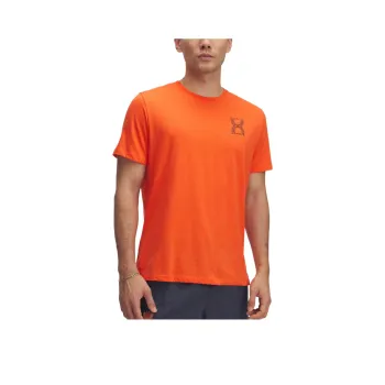 Under Armour SS25 T Shirt Men's Orange/Downpour Gray