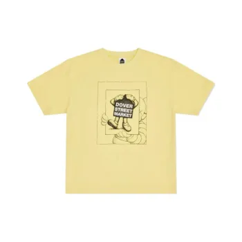 KAWS Dover Street Market Co-brand T-Shirts Unisex Yellow