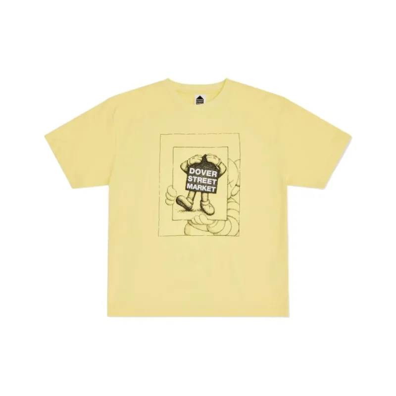 KAWS Dover Street Market Co-brand T-Shirts Unisex Yellow-0