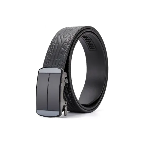 ROSEROOEN Top Grain Cow Leather Belts Men's Black 3.5cm