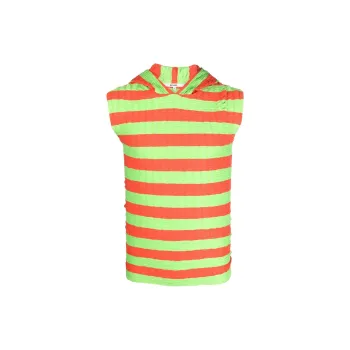 Sunnei Striped Sleeveless Hoodie