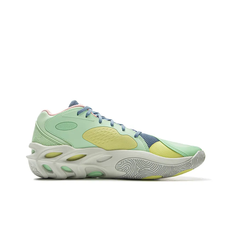 LiNing XinSheng Cushioning Slip Resistant Mid Top Basketball Shoes Men's Green-1