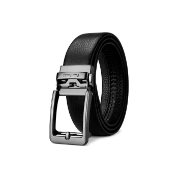 PIERRE CARDIN Cow Leather Belts Men's Black 3.5cm