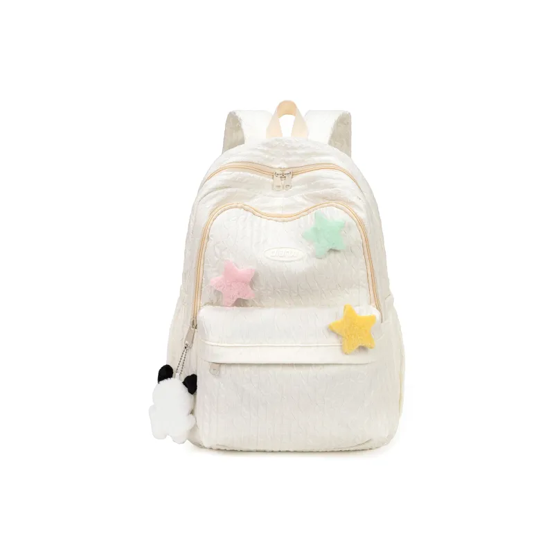 UNITE STAR Polyester Backpack Medium Size Women's White/Pink/Black/Yellow/Green-0