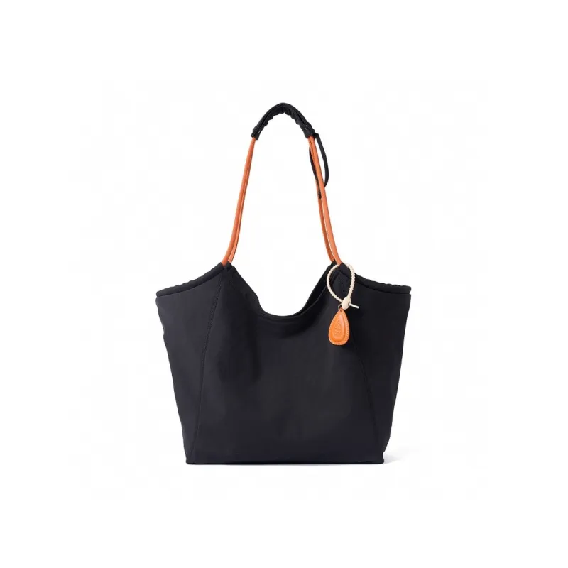 LEFF Fabric Tote Bag, Shoulder Bag Regular Women's Twilight Rain Gray, Knight Black-3