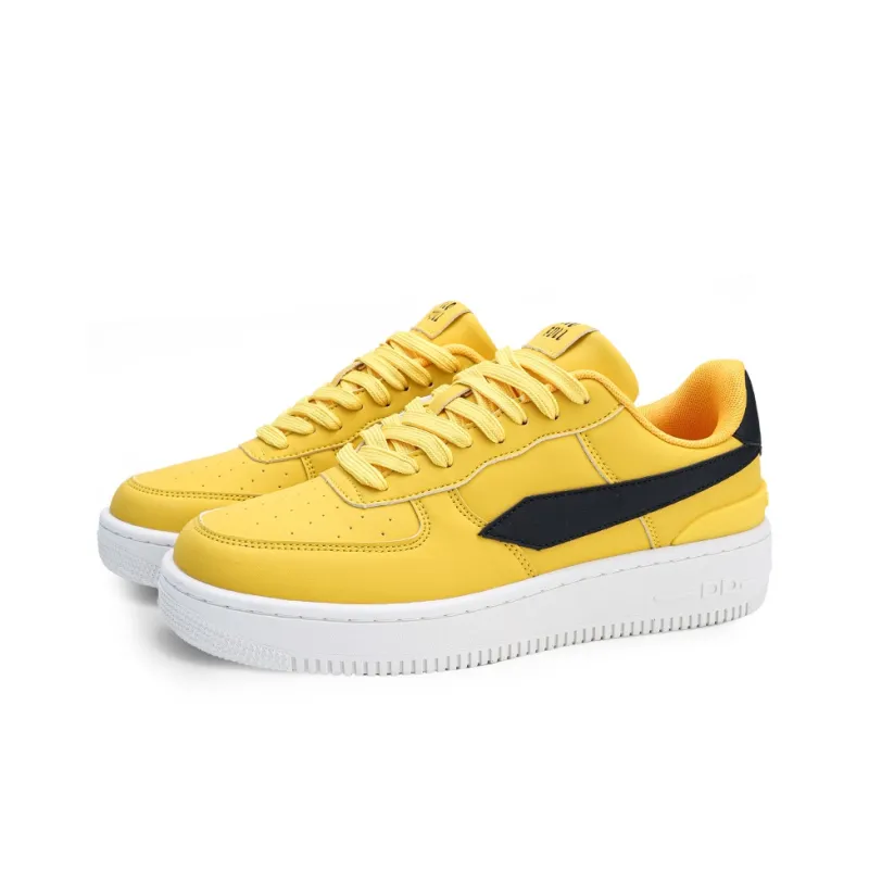 GLO BULL Air Force 1 Height Increasing Wear Resistant Breathable Slip Resistant Low Top Skateboard Shoes Unisex Yellow-2
