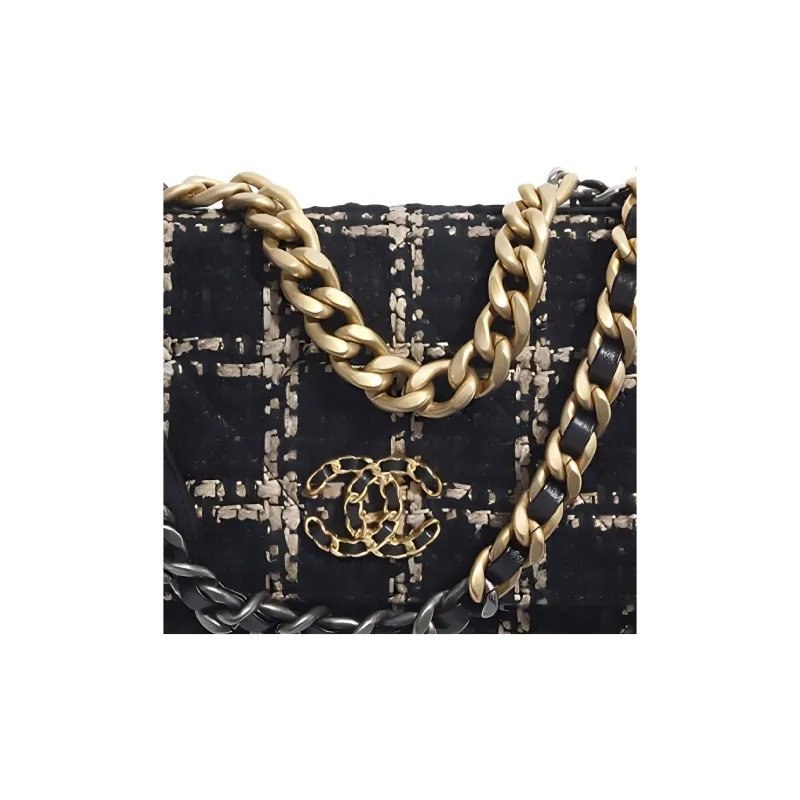 CHANEL 19BagWOC Leather Handbag, Shoulder Bag, Crossbody Bag Unisex Black-4