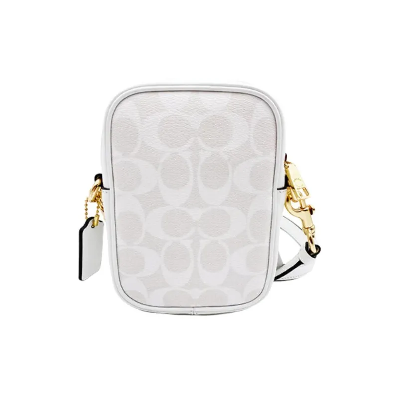 COACH Phoebe PVC Bonded Cow Leather Crossbody Bag Mini Women's White-2
