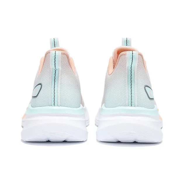 QIAODAN Cushioned Wear Resistant Breathable Low Top Casual Running Shoes Women's White Pink-4