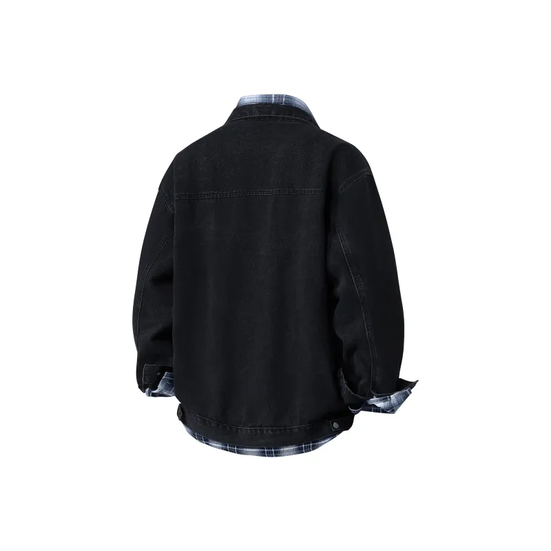 HOKLV Jacket Unisex Black Coat+Yellow Shirt-3