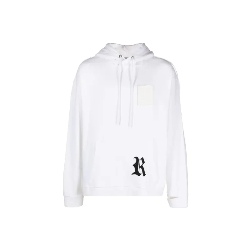 RAF SIMONS Logo Patch Ripped Hoodie-0