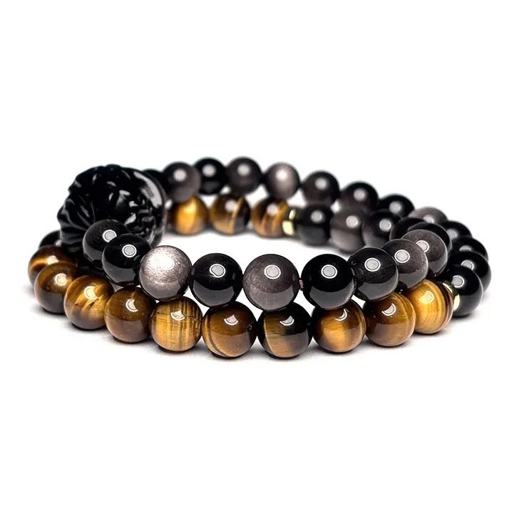 MOUNTAINS AND MANS Obsidian Bracelets Men's-2