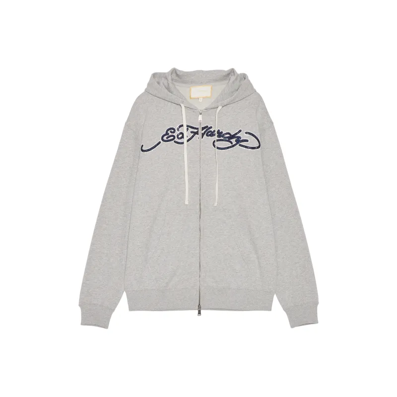 Ed Hardy Sweatshirts Men Plain Pure Gray E1PBM100-0