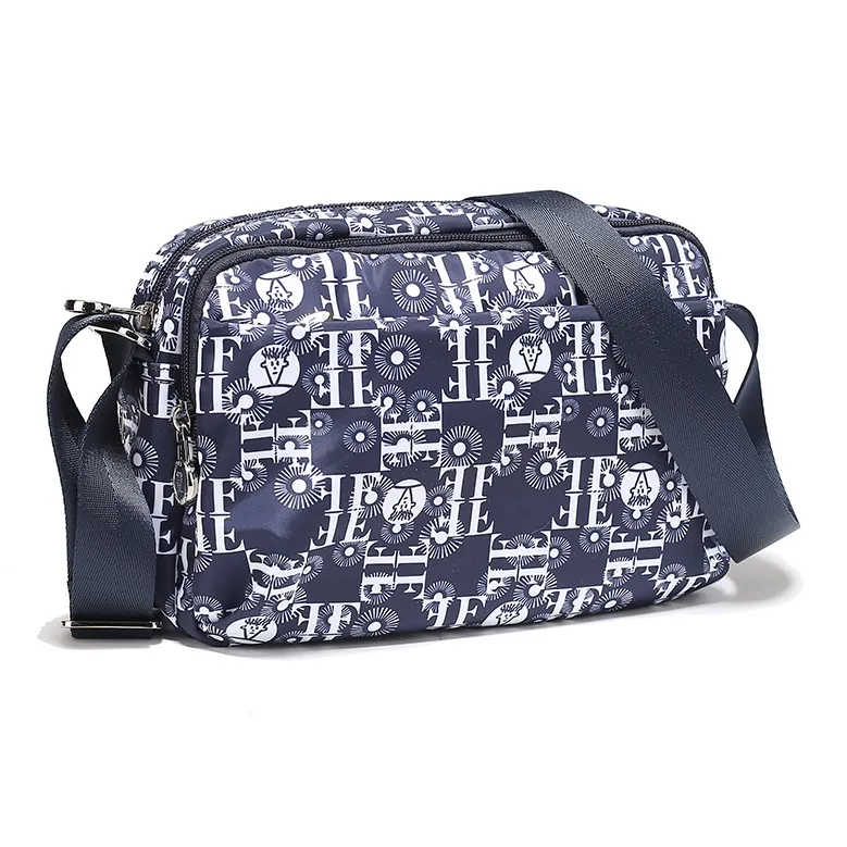 FIDO DIDO Oxford Crossbody Bag, Shoulder Bag Women's Ecru/Blue-3
