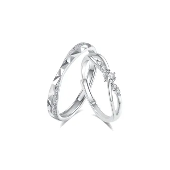 ALICE Couple Rings 999 Fine Silver Rings Unisex