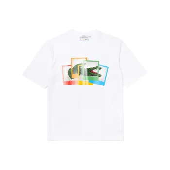 LACOSTE x LIVE X Polaroid T Shirt Unisex White