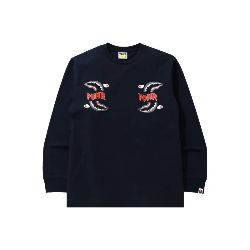 A BATHING APE Shark Ponr L/S Tee-0