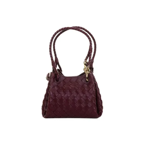Bottega Veneta Parachute Sheepskin Handbag Small Size Women's Fuchsia
