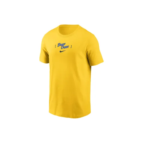 Nike x MLB T-Shirt Milwaukee Brewing Company Team Men's Yellow