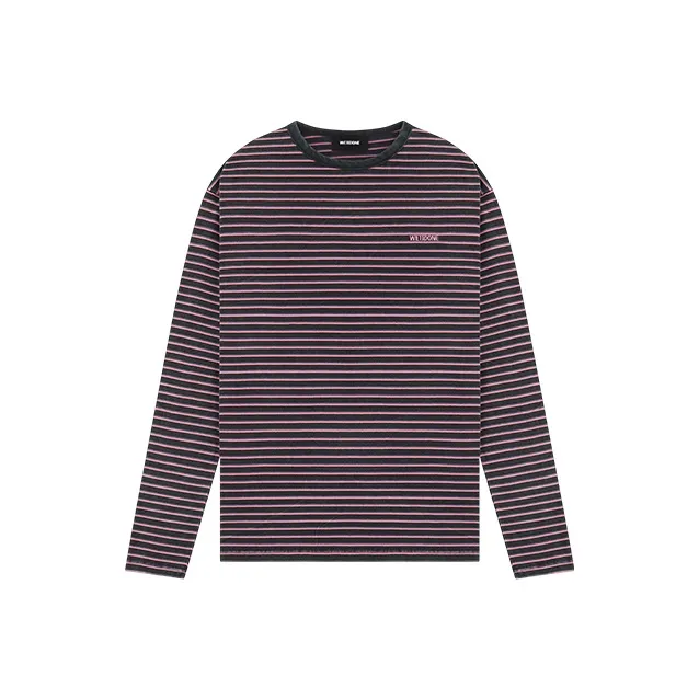 WE11DONE Logo Striped T shirt-0