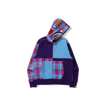 A BATHING APE Check Shark Relaxed Full Zip Hoodie