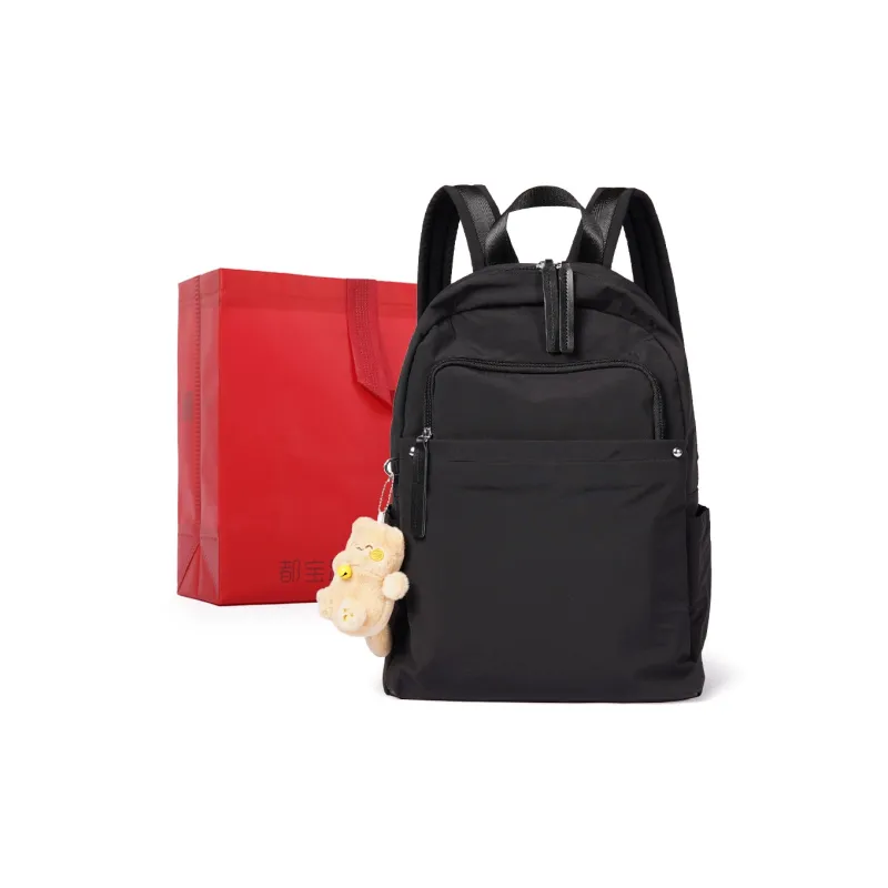 Dubaolu Fabric Backpack Large Size Unisex Black/Khaki/Gray-0