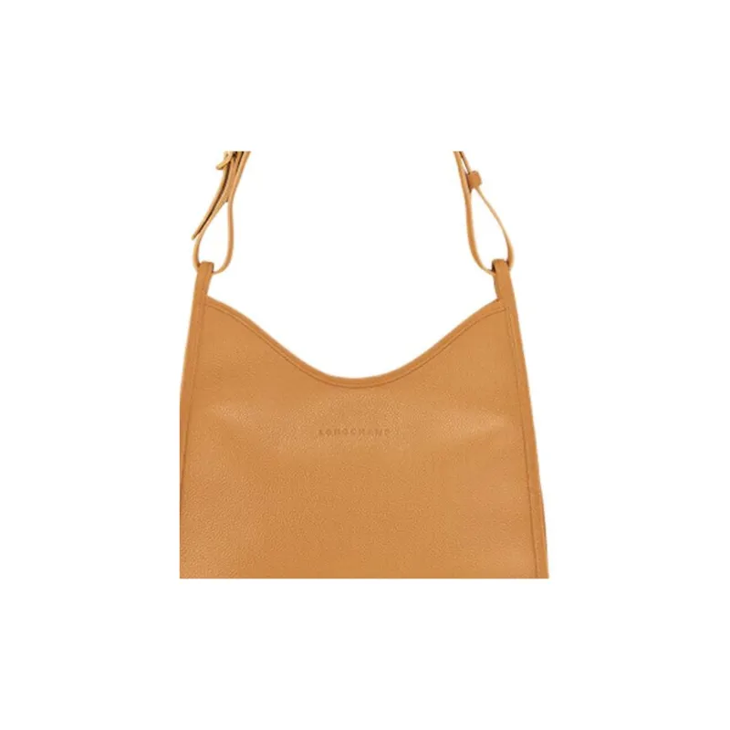LONGCHAMP Le Foulonné Cow Leather Hobe Bag Handbag Shoulder Bag Medium Size Women's Walnut-4
